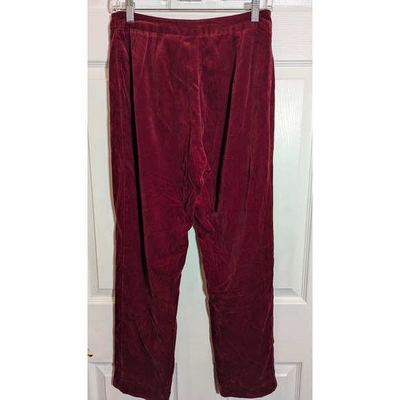 Express‎ Maroon Velvet Pants Womens Size 5/6 High Waist Straight Leg - Picture 4 of 7